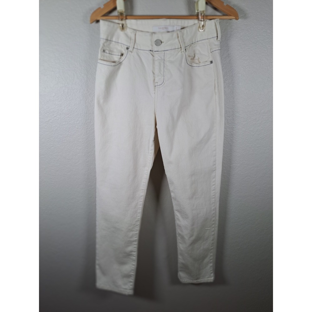 Pedro del Hierro Cigarette Fit Jeans Off White Cream Slim Leg Size 40/12/30